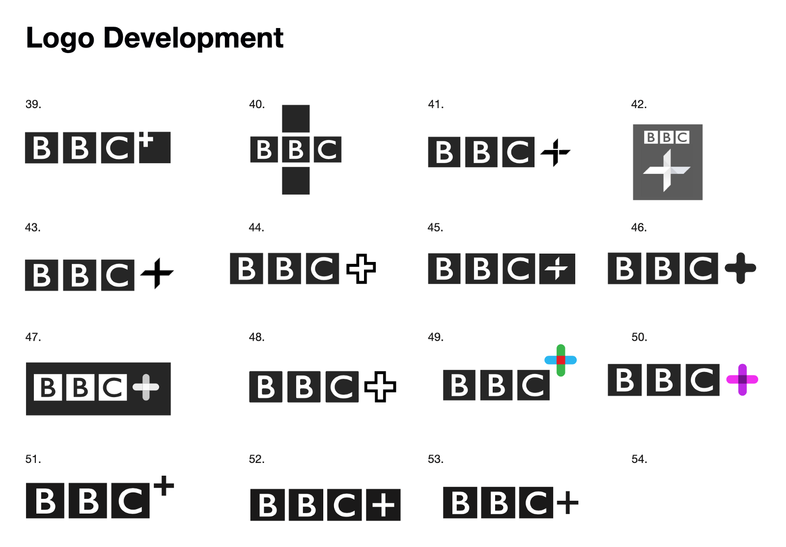 BBC+ logo concepts